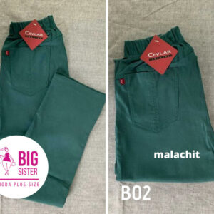 Spodnie z bengaliny Cevlar B02 kolor malachit, plus size XXL