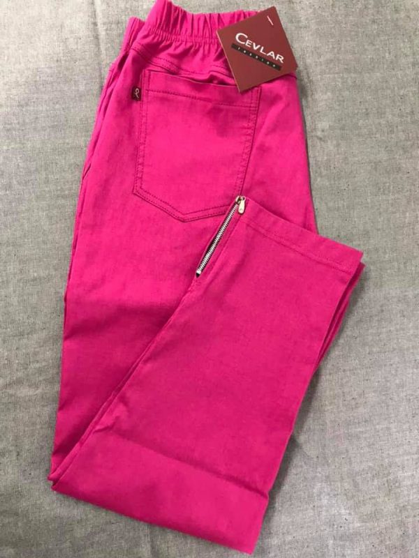 Spodnie z bengaliny Cevlar B04 kolor fuksja, plus size XXL