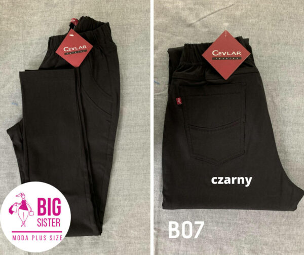 Spodnie z bengaliny Cevlar B07 kolor czarny, plus size XXL