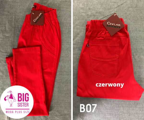 Spodnie z bengaliny Cevlar B07 kolor czerwony, plus size XXL