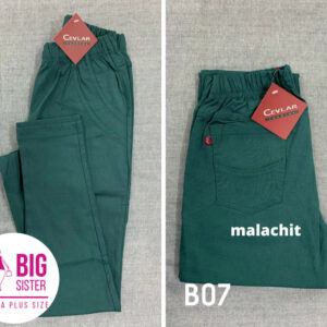 Spodnie z bengaliny Cevlar B07 kolor malachit, plus size XXL