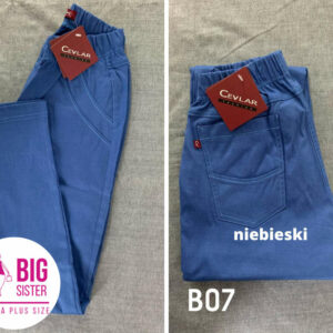 Spodnie z bengaliny Cevlar B07 kolor niebieski, plus size XXL
