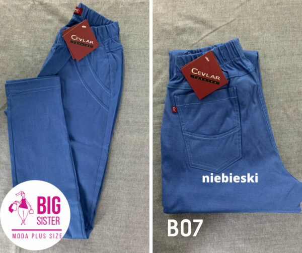Spodnie z bengaliny Cevlar B07 kolor niebieski, plus size XXL