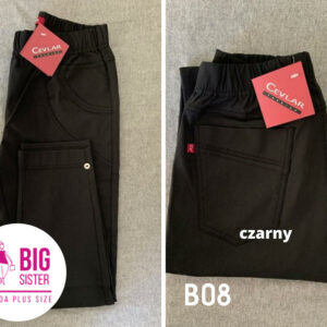 Spodnie z bengaliny Cevlar B08 kolor czarny, plus size XXL
