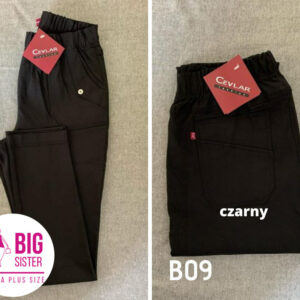 Spodnie z bengaliny Cevlar B09 kolor czarny, plus size XXL