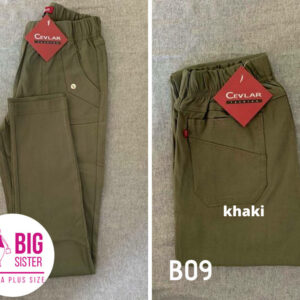 Spodnie z bengaliny Cevlar B09 kolor khaki, plus size XXL