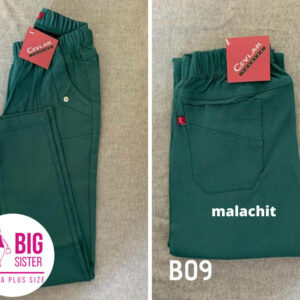 Spodnie z bengaliny Cevlar B09 kolor malachit, plus size XXL