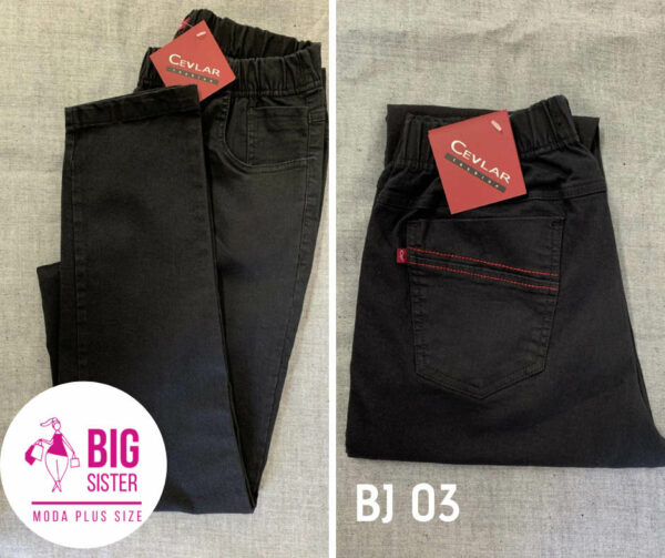 Spodnie z jeansu Cevlar BJ 03 kolor czarny, plus size XXL