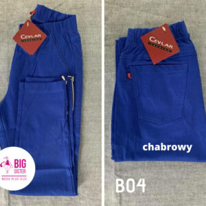Spodnie z bengaliny Cevlar B04 kolor chabrowy, plus size XXL