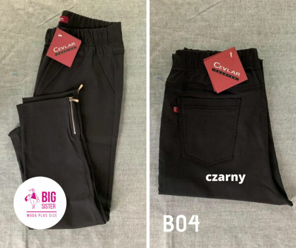Spodnie z bengaliny Cevlar B04 kolor czarny, plus size XXL