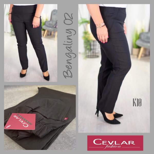 Spodnie z bengaliny Cevlar B02 prosta nogawka kolor czarny