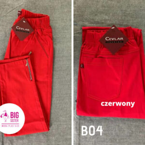 Spodnie z bengaliny Cevlar B04 kolor czerwony, plus size XXL