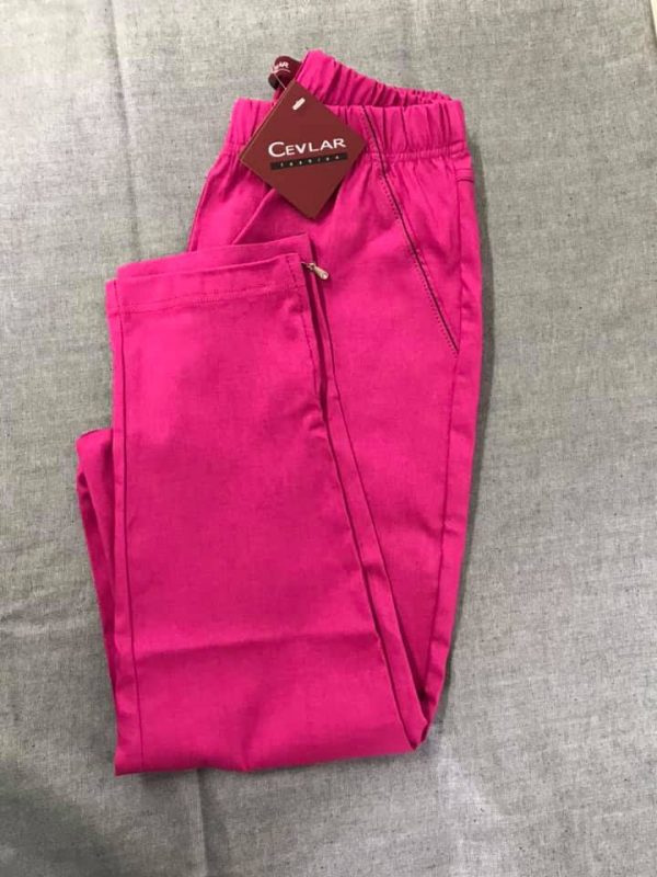 Spodnie z bengaliny Cevlar B04 kolor fuksja, plus size XXL