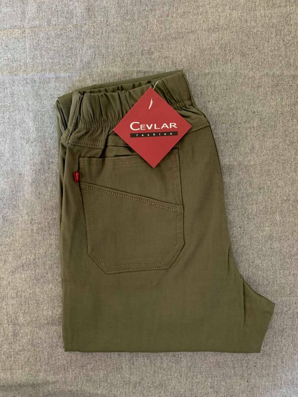 Spodnie z bengaliny Cevlar B09 kolor khaki, plus size XXL