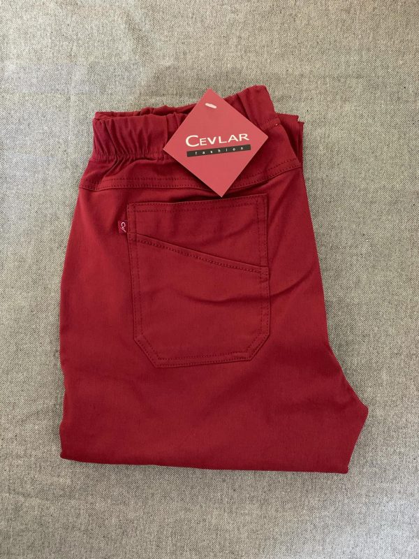 Spodnie z bengaliny Cevlar B09 kolor bordowy, plus size XXL
