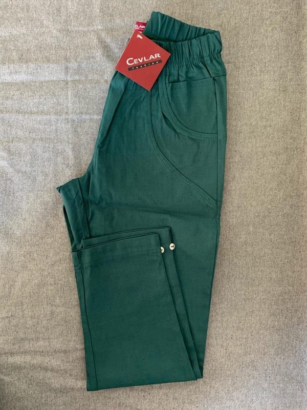 Spodnie z bengaliny Cevlar B08 kolor malachit, plus size XXL