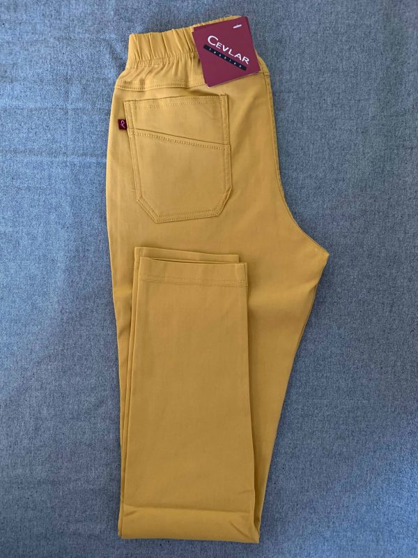 Spodnie z bengaliny Cevlar B09 kolor musztarda miodowa, plus size XXL