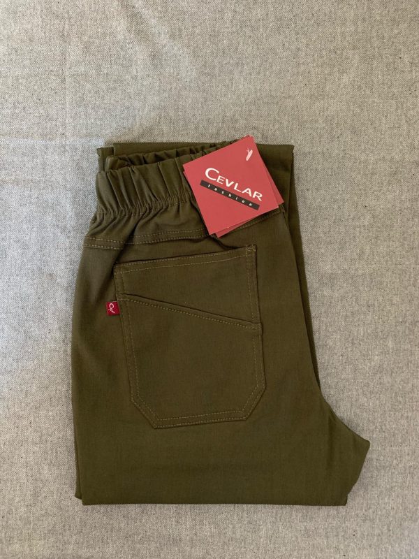 Spodnie z bengaliny Cevlar B09 kolor ciemna zieleń wojskowa, plus size XXL