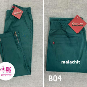 Spodnie z bengaliny Cevlar B04 kolor malachit, plus size XXL
