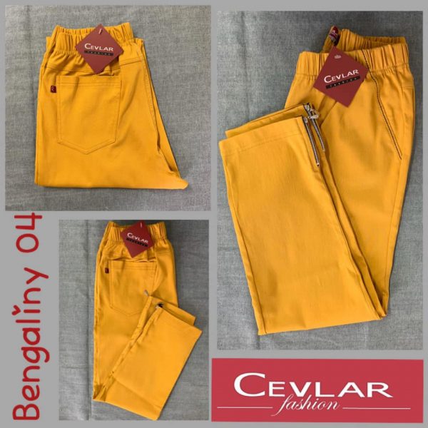 Spodnie z bengaliny Cevlar B04 kolor musztarda miodowa
