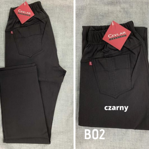 Spodnie z bengaliny Cevlar B02 kolor czarny, plus size XXL