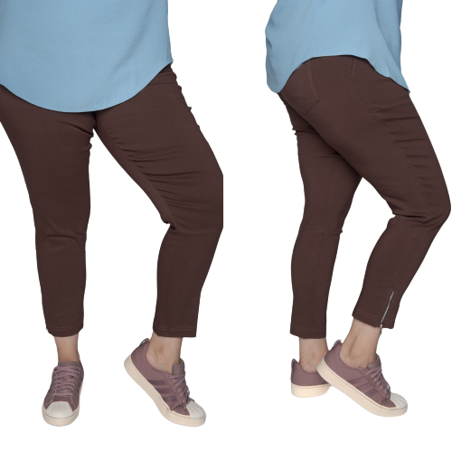 Spodnie CEVLAR z zameczkami kolor czekoladowy