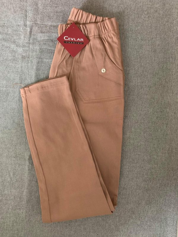 Spodnie z bengaliny Cevlar B09 kolor camel ciemny, plus size XXL