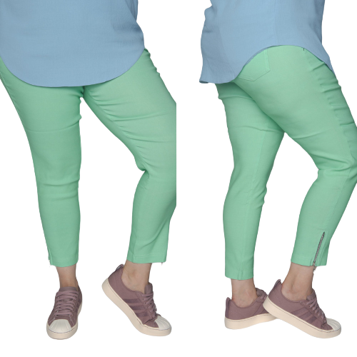 Spodnie CEVLAR z zameczkami kolor pistacja