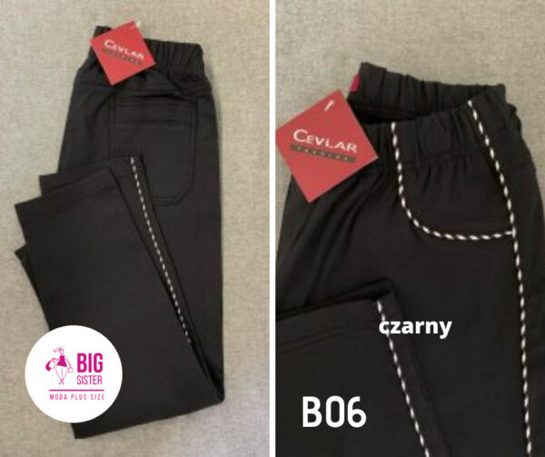 Spodnie z bengaliny Cevlar B06 kolor czarny, plus size XXL