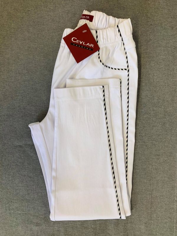 Spodnie z bengaliny Cevlar B06 kolor biały, plus size XXL