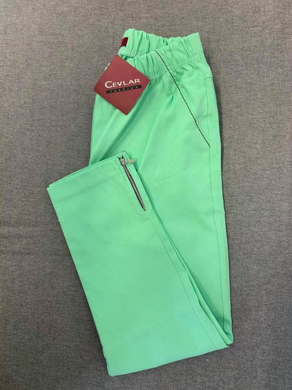 Spodnie z bengaliny Cevlar B04 kolor pistacja, plus size XXL