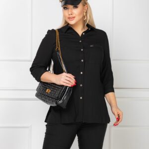 Klasyczna koszula o prostym kroju kolor czarny, plus size XXL