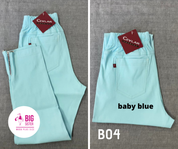 Spodnie z bengaliny Cevlar B04 kolor baby blue, plus size XXL