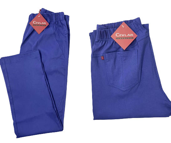 Spodnie z bengaliny Cevlar B02 prosta nogawka kolor chabrowy