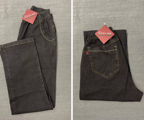 Spodnie z jeansu Cevlar BJC 02 proste kolor czarny