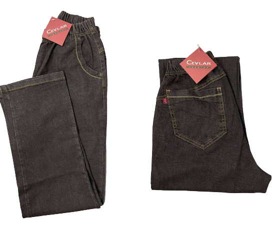 Spodnie z jeansu Cevlar BJC 02 proste kolor czarny
