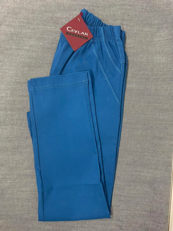 Spodnie z bengaliny Cevlar B02 prosta nogawka kolor petrol