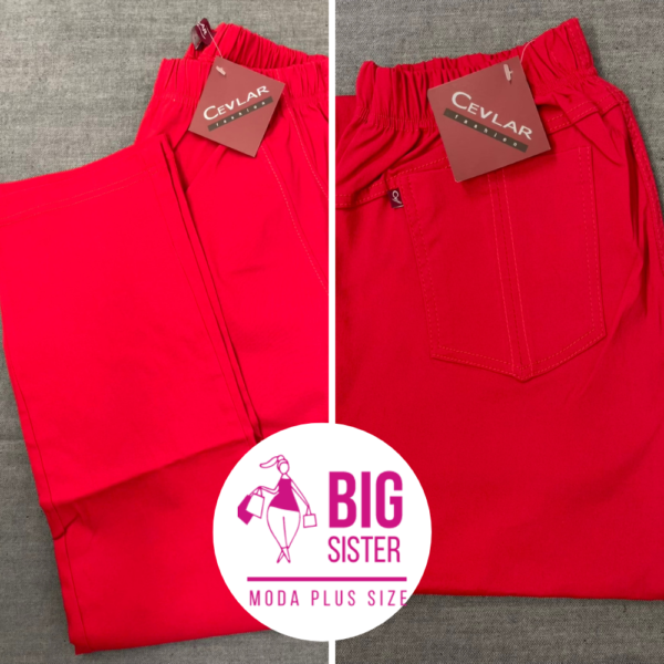 Spodnie z bengaliny Cevlar B02 prosta nogawka kolor czerwony