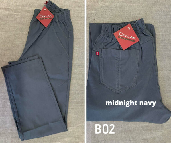 Spodnie z bengaliny Cevlar B02 prosta nogawka kolor midnight navy