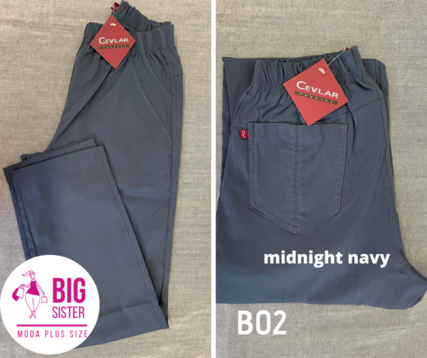 Spodnie z bengaliny Cevlar B02 prosta nogawka kolor midnight navy