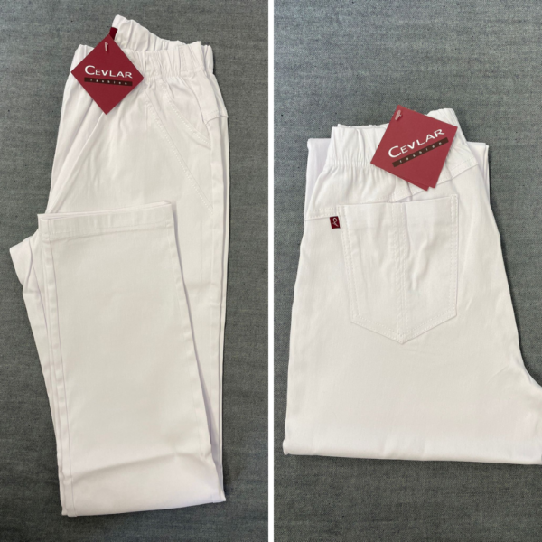 Spodnie CEVLAR B02 prosta nogawka kolor biały