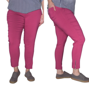 Spodnie CEVLAR z zameczkami kolor fuksja