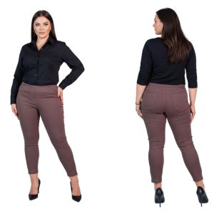 Spodnie CEVLAR z zameczkami kolor czekoladowy