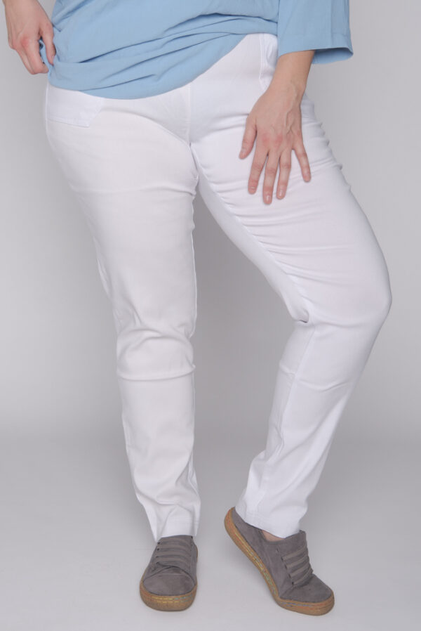 Spodnie z bengaliny Cevlar B09 nogawka zwężana kolor biały