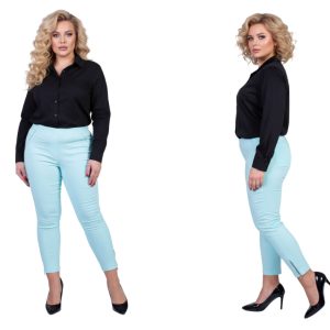 Spodnie CEVLAR z zameczkami kolor baby blue