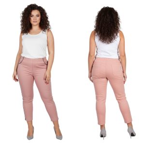 Spodnie CEVLAR z lamówką kolor brudny róż