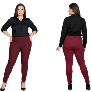 Spodnie CEVLAR zwężona nogawka kolor bordowy