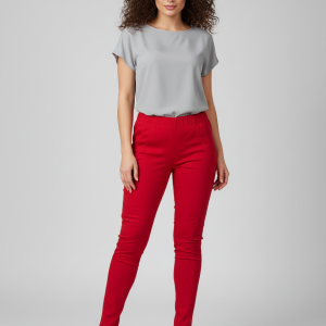 Spodnie CEVLAR zwężona nogawka kolor czerwony