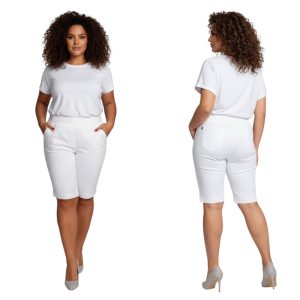 Bermudy CEVLAR długość do kolan kolor biały