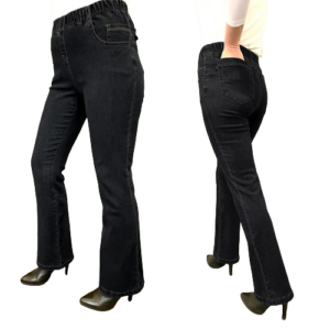 Spodnie z jeansu CEVLAR typu dzwony kolor czarny